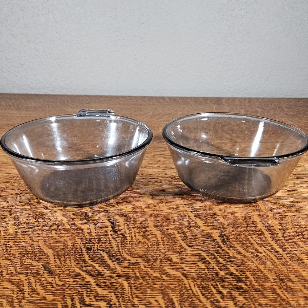 Pyrex Blue Flameware Saucepan 832-B Set Of 2 Vintage